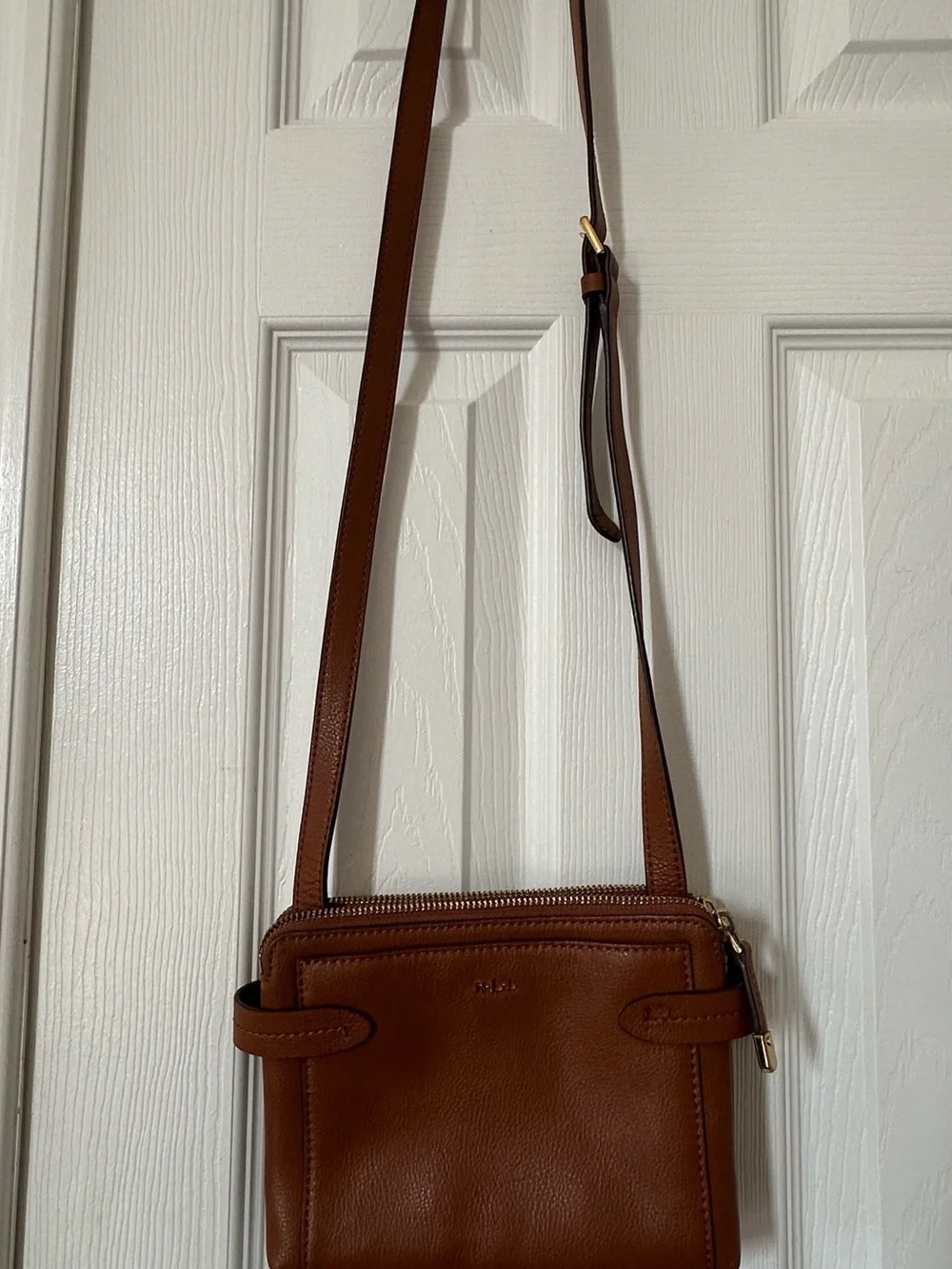 Lauren Ralph Lauren Tan Pebbled Leather Crossbody